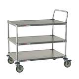 3-Shelf All Stainless Steel Cart for Labs and Cleanrooms, 24" W x 36" L x 39" H redirect to product page