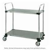 MW Series Utility Cart with 2 Stainless Steel Solid Shelves, 24" x 36" x 39" redirect to product page