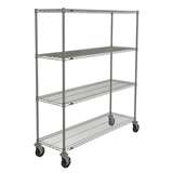 Super Erecta® Stem Caster Cart with 4 Brite Wire Shelves and Casters, 18" x 60" x 68" redirect to product page