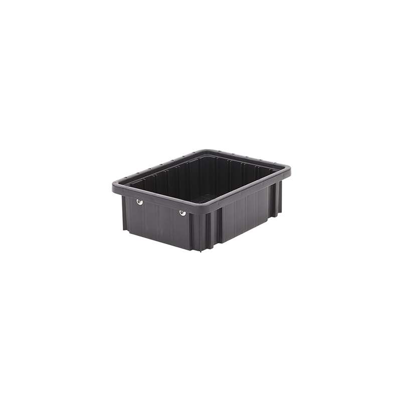 Conductive Stackable Divider Tote Box, Black, 9-3/16 x 6-9/16 x 3" ID (Dividers not Included)