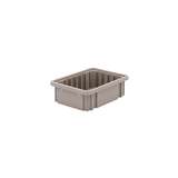 Non-ESD Stackable Divider Tote Box, Natural Grey, 9-3/16 x 6-9/16 x 3" ID (Dividers not Included) redirect to product page