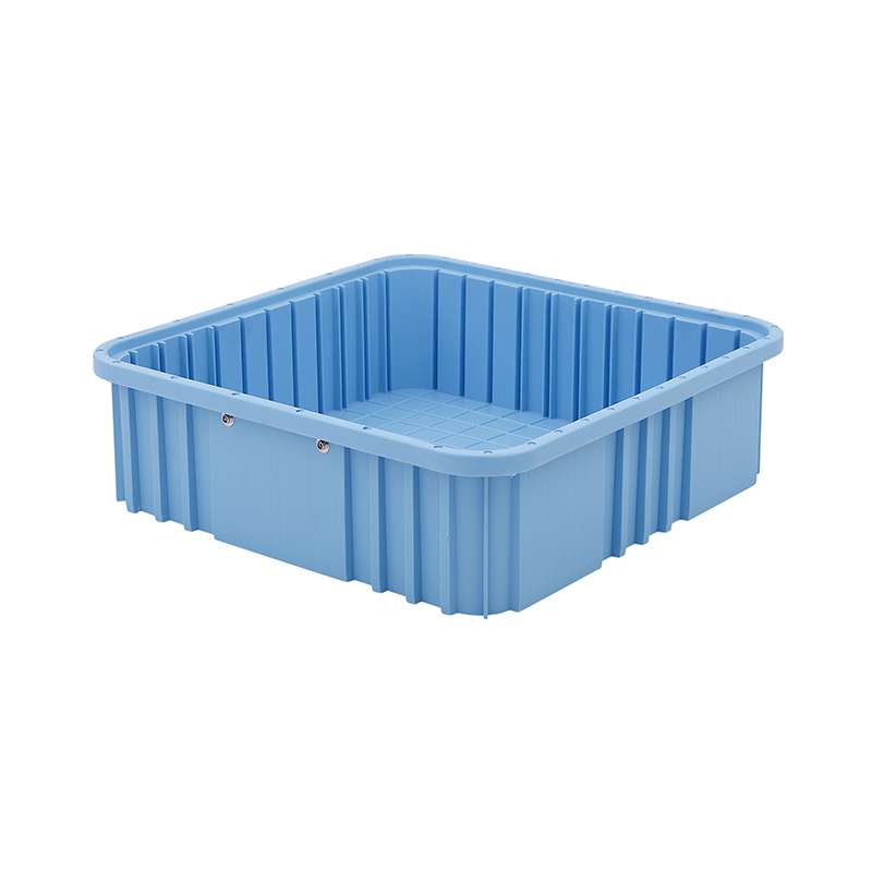 Dissipative Stackable Divider Tote Box, Blue, 15 x 15 x 4-1/2" ID (Dividers not Included)