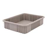 Non-ESD Stackable Divider Tote Box, Natural Grey, 20-1/8 x 15-1/8 x 4-1/2" ID (Dividers not Included) redirect to product page