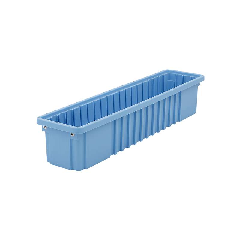Dissipative Stackable Divider Tote Box, Blue, 24 x 4-1/2 x 4-1/2" ID (Dividers not Included)