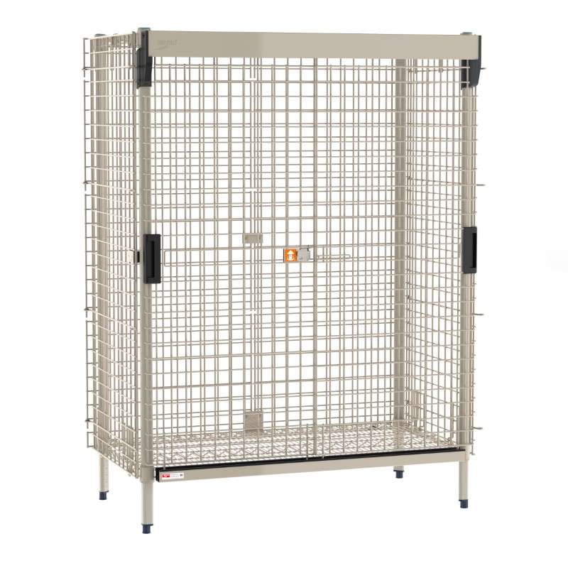 MetroMax Stationary Security Shelving Unit with SlideSecure Sliding Door, 28.1875" x 50.875" x 66.1875"