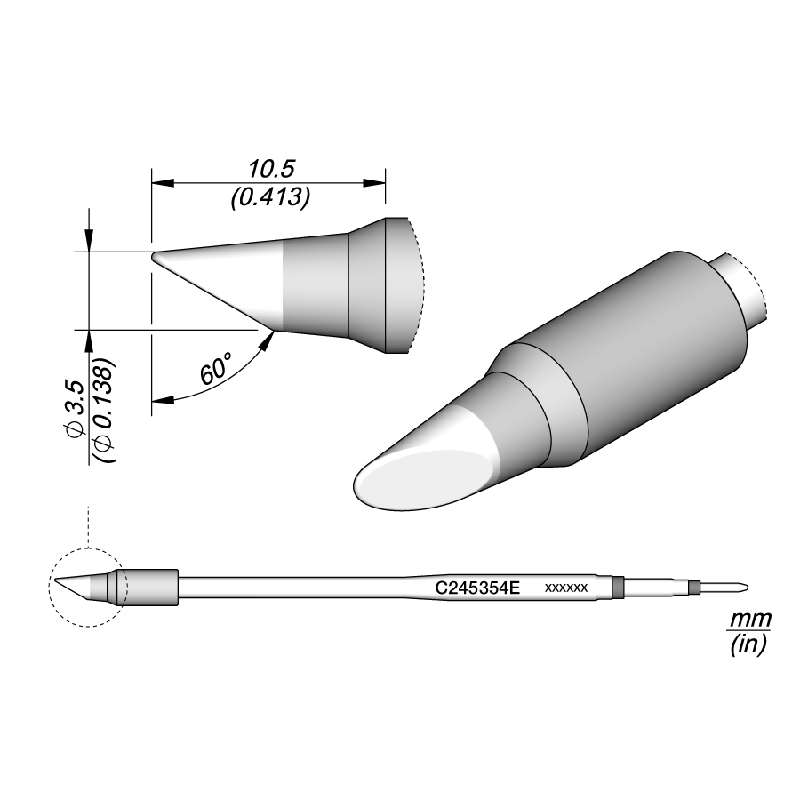 Cartridge Bevel, 3.5mm