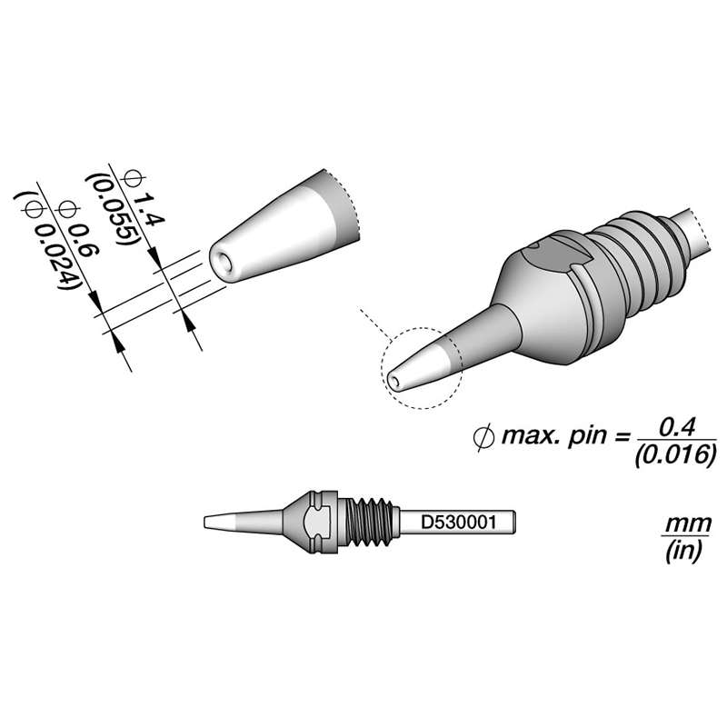 Desolder Tip, 0.6mm, HT S1