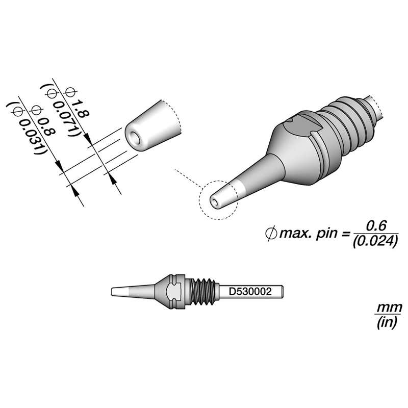 Desolder Tip, 0.8mm, HT S1
