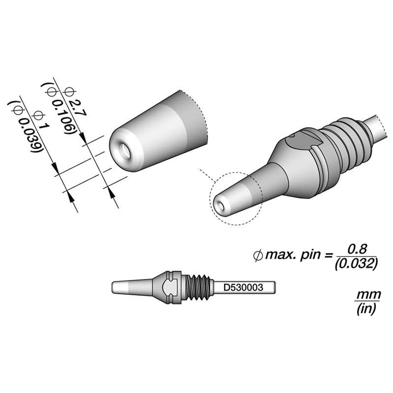 Desolder Tip, 1.0mm, S1