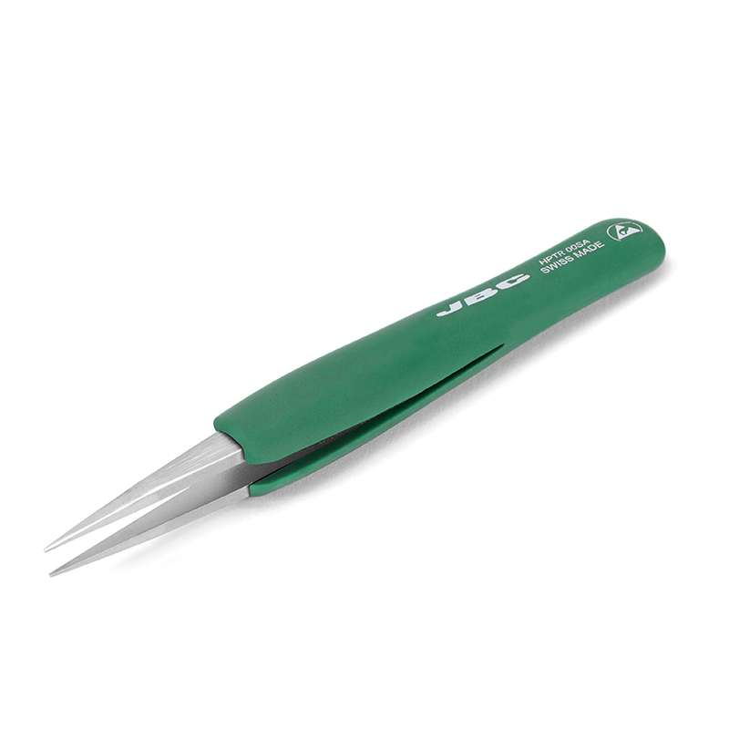 High Precicion Tweezers with Rubber Grip, Square Tip