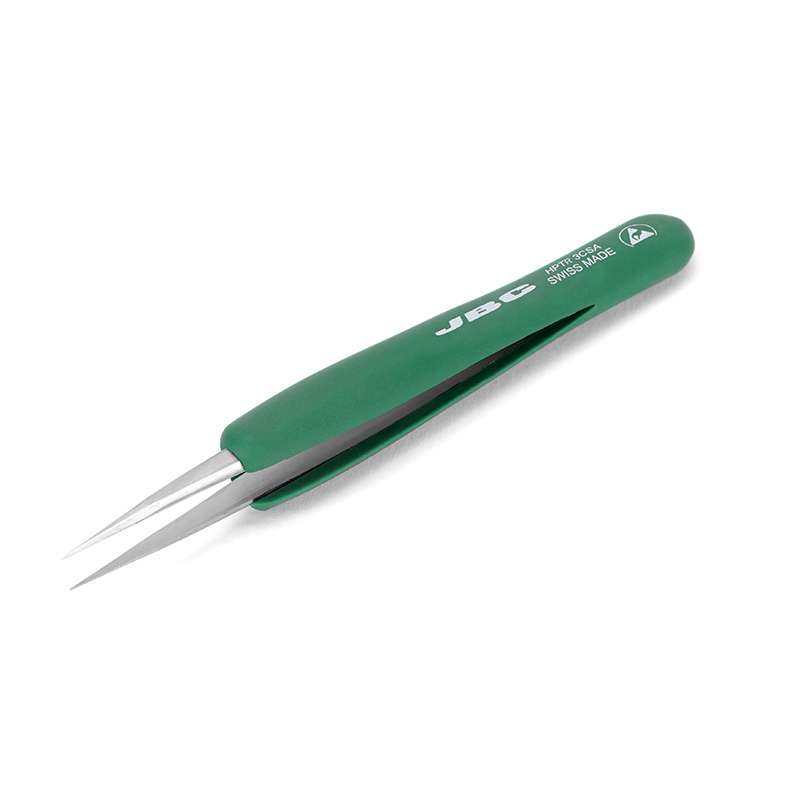 High Precicion Tweezers with Rubber Grip, Fine Tip