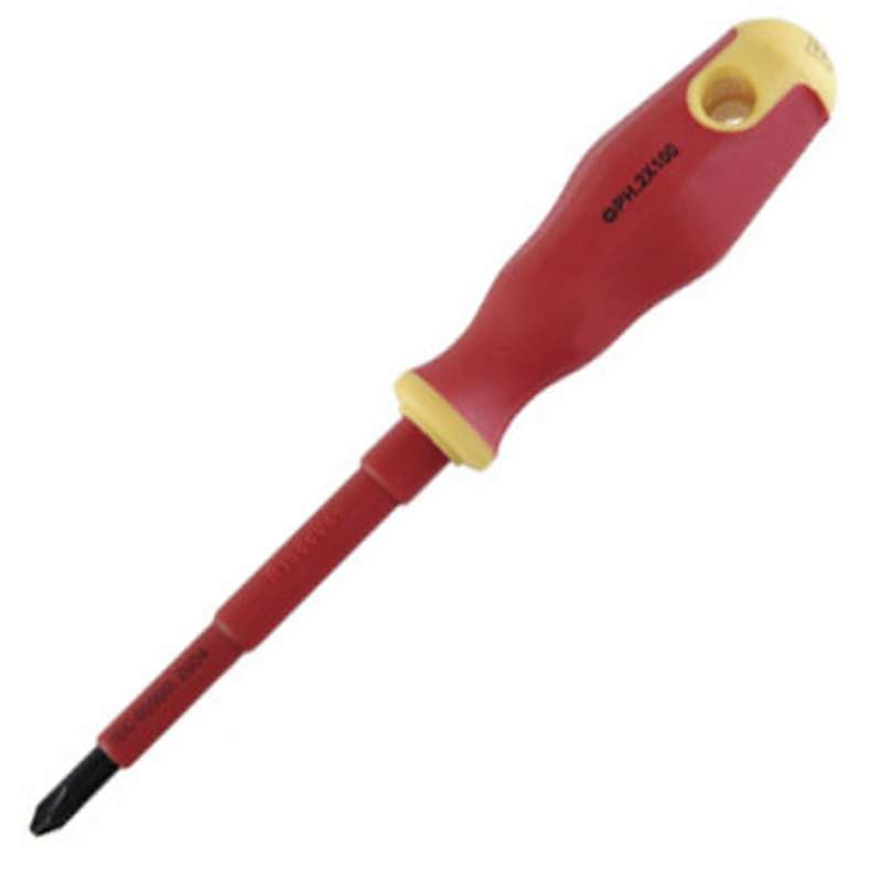 Insulated Phillips Tip Screwdriver with Cushioned Grip Handle #2 x 7-7/8" Long