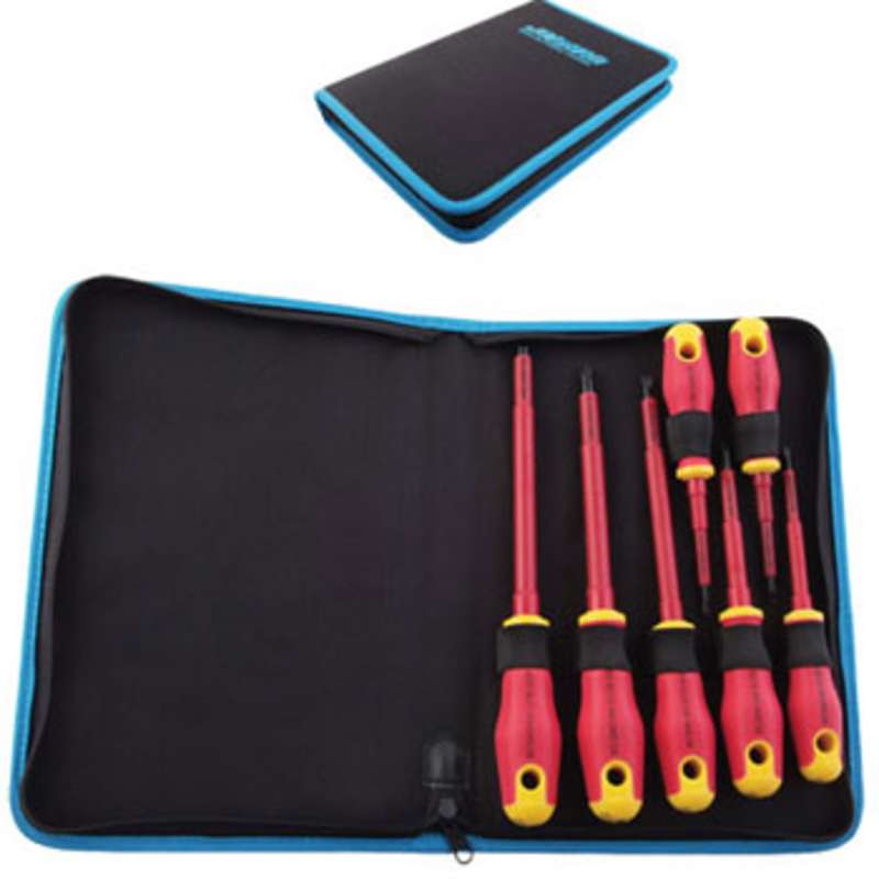 Insulated Screwdriver Set, 3 Phillips and 4 Slotted