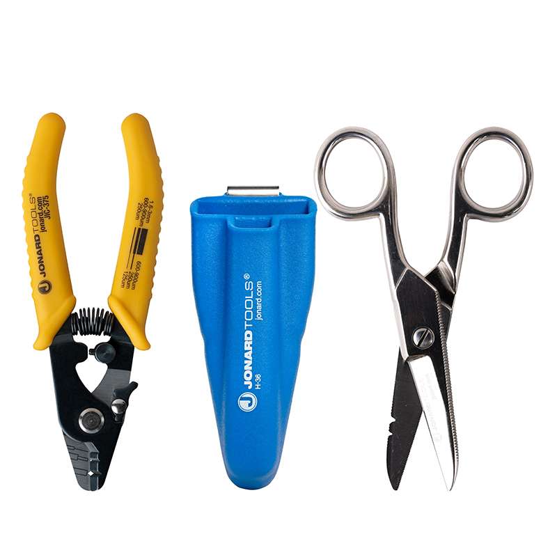 Fiber Optic Tool Kit with Stripper, Electrician Scissors and Pouch