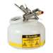 2 Gallon Poly Disposal Safety Can, Flame Arrester, White