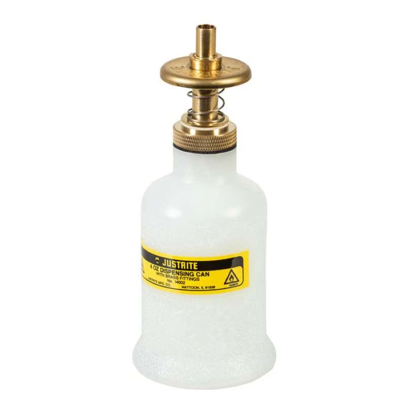 Polyethylene Nonmetallic Dispensing Safety Can with Brass Fittings, 4 oz Capacity