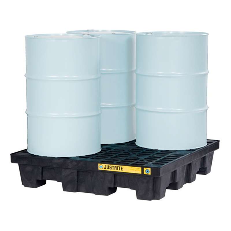 EcoPolyBlend Recycled Polyethylene Spill Control Pallet, 4 Drum Square, 49 in x 10.25 in x 49 in, 7