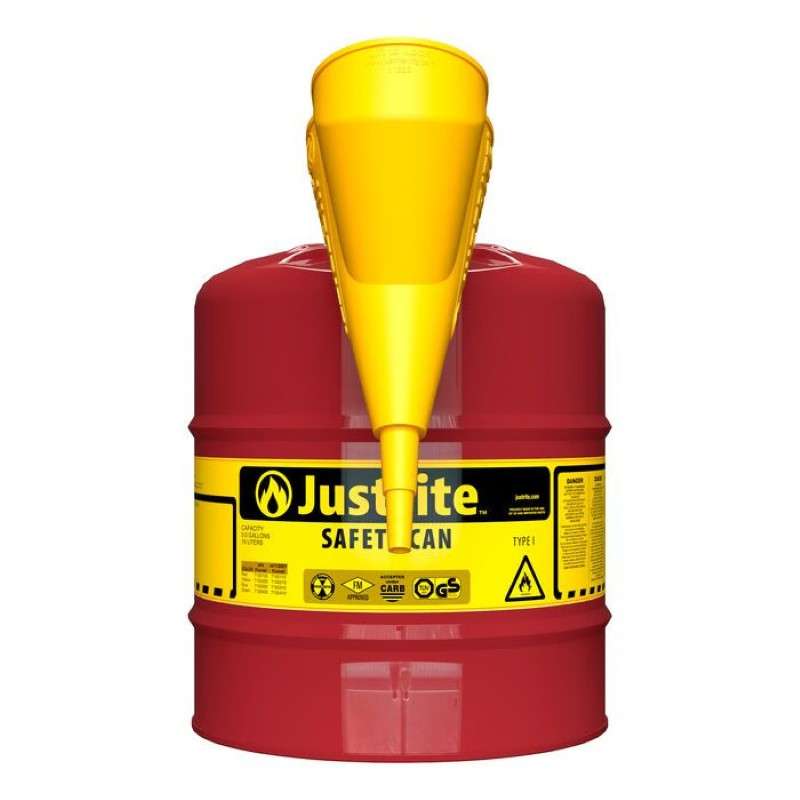 Type I Steel Saety Can w/Single Spout & Funnel, 5 Gallon