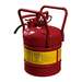 Type II D.O.T. Steel Saety Can, 5 Gallon, 1" Metal Hose, Roll Bars, Red