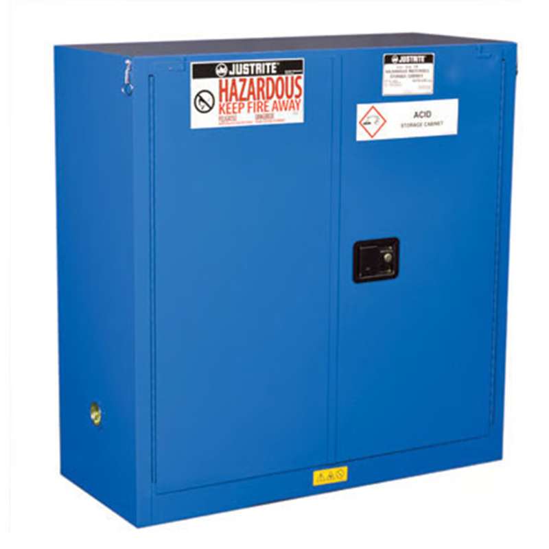 Hazardous Material Cabinet, 30 Gallon, Self Close, 49 x 45in, Royal Blue