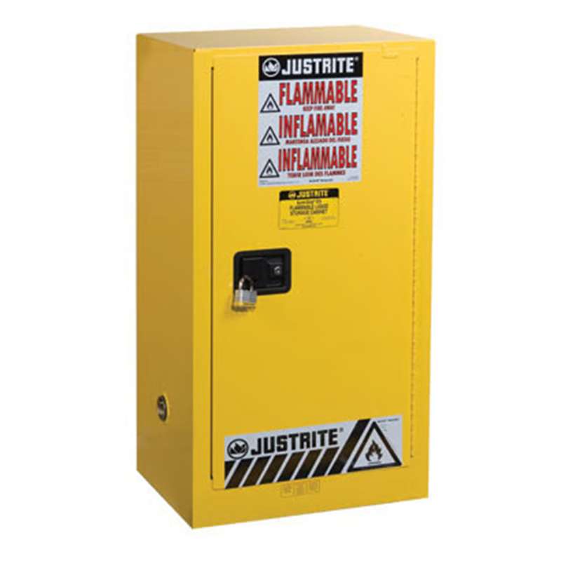 Sure-Grip® Ex compac Flammable safety Cabinet, Cap. Yellow, 15 gal, 1 Shelf, 1 s/c Door