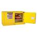 17 Gallon, 1 Shelf, 2 Doors, Self Close, Flammable Safety Cabinet, Sure-Grip® EX Piggyback, Yellow