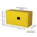 17 Gallon, 1 Shelf, 2 Doors, Self Close, Flammable Safety Cabinet, Sure-Grip® EX Piggyback, Yellow