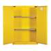 Sure-Grip® 894520 Ex Flammable Safety Cabinet, 43 in x 65 in x 18 in, 45 gal, Yellow