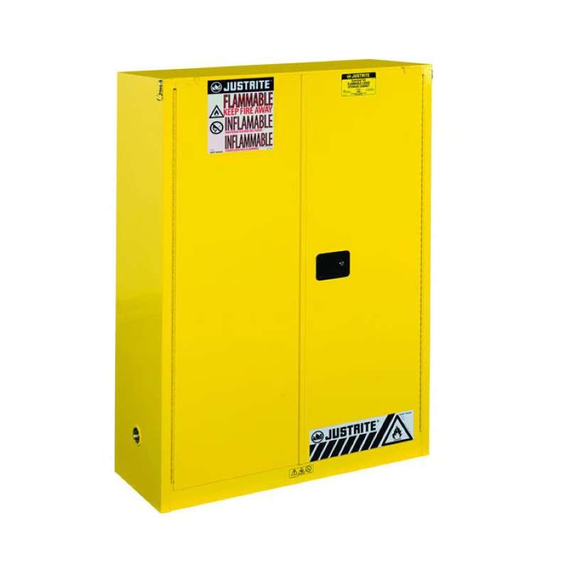 EX Combustibles Saefty Cabinet for Paint/Ink, 60 Gallon, 2 Self Close Doors, Yellow