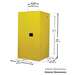 EX Flammable Saefty Cabinet, 60 Gallon, 2 Manual Close Doors, Yellow