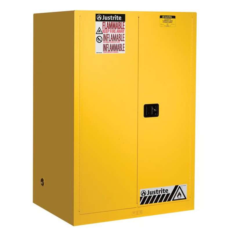 EX Flammable Saefty Cabinet, 90 Gallon, 2 Manual Close Doors, Yellow