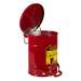 Flame Retardant Foot Operated Waste Can for Oily Hazmat Items, Red, 6 Gallons