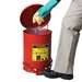 Flame Retardant Foot Operated Waste Can for Oily Hazmat Items, Red, 6 Gallons