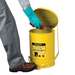 Oily Waste Can, Foot-Operated Self-Closing Cover, Yellow, 6 Gallon