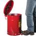 Oily Waste Can, Foot-Operated Self-Closing Cover, Red, 10 Gallon