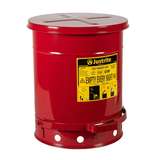 Oily Waste Can, Foot-Operated Self-Closing Cover, Red, 10 Gallon redirect to product page