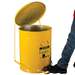 Oily Waste Can, Foot-Operated Self-Closing Cover, Yellow, 21 Gallon