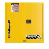 Utili-Guard+ Flammable Safety Cabinet, 30-Gallon, Self-Close, 18 Ga CR Steel, Attachements Included: Doors 2, 1 Aerosol, 1 Spray Bottle, Yellow Trim redirect to product page