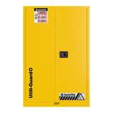 Utili-Guard+ Flammable Safety Cabinet, 45-Gallon, Self-Close, 18 Ga CR Steel, Attachements Included: Doors 2, 1 Aerosol, 1 Spray Bottle, Yellow Trim redirect to product page