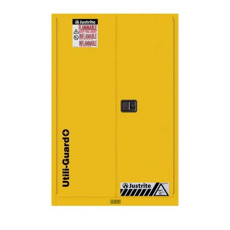 Utili-Guard+ Flammable Safety Cabinet, 90-Gallon, Self-Close, 18 Ga CR Steel, Attachements Included: