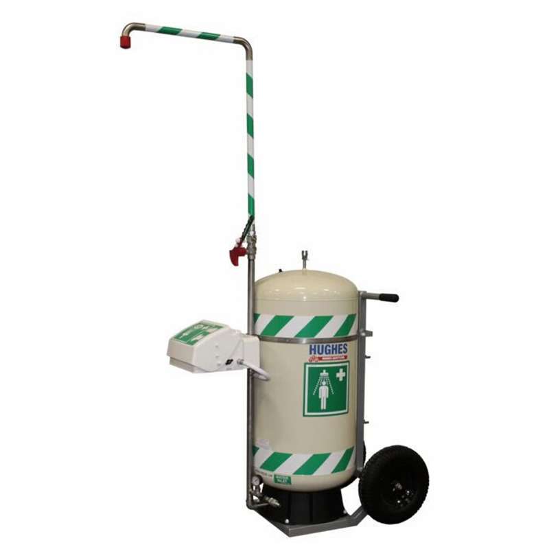 Self-Contained Safety Shower, Portable, Mobile, w/Eye/Face Wash, 30 gal