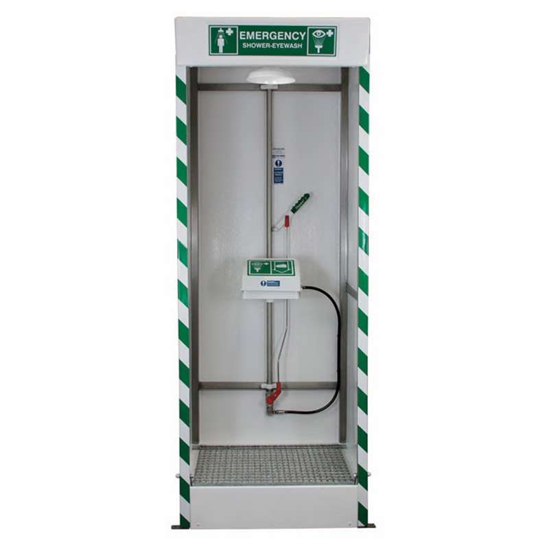 Emergency Cubicle Shower, Covered ABS Eye, Face Wash