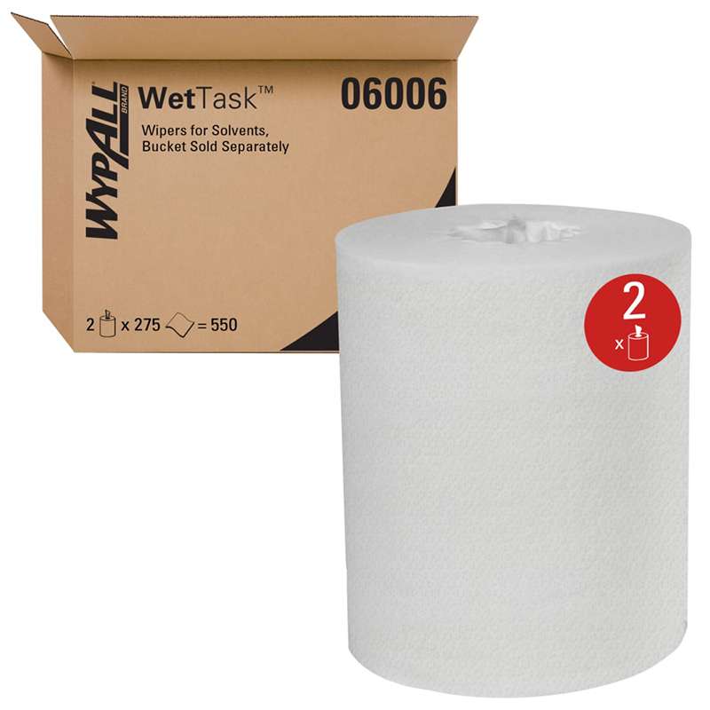 Kimtech Prep Wipers for the WetTask Wiping System for Solvents, 9x15", 2 Rolls per Case