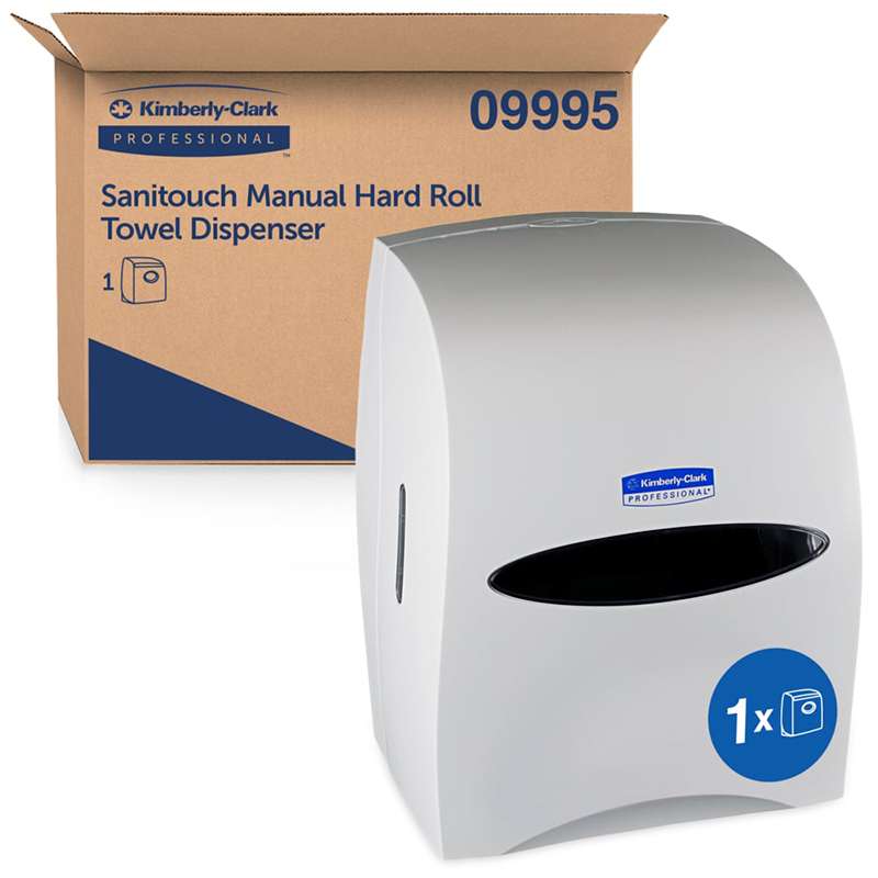 Hard Roll Towel Dispenser, 16.13 in x 12.63 in x 10.2 in, White