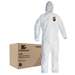 KleenGuard A40 Disposable Hooded Liquid And Particle Protection Coverall, Zipper Front, Microporous Film Laminate, X-Large, White