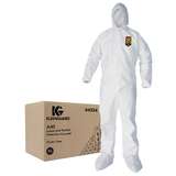 Cut overall/White　papier Kimberly-Clark 44334 - A40 Hooded Disposable Coveralls With Zipper