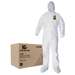 KleenGuard A40 Liquid & Particle Protection  Coveralls, Hooded & Booted, Zip Front, Elastic Wrists & Ankles, White, 3XL, 25 per Case