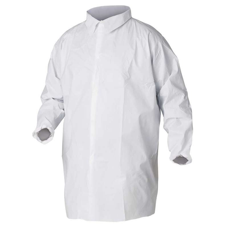 KleenGuard A40CT Lab Coat, Film Laminate, Large, White