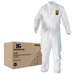 KleenGuard A20 Breathable Particle Protection Disposable Coveralls with Zipper Front, Elastic Cuffs, White, 2XL, 24 per Case