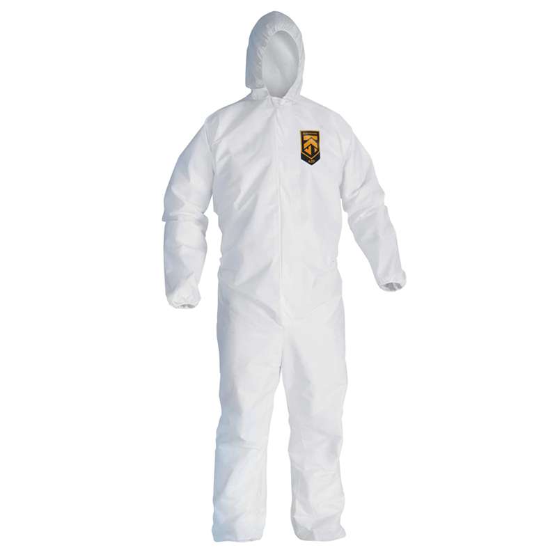 KleenGuard A20 Breathable Particle Protection Coverall, with Zipper, Elastics, Hood, White 3XL, 20 per Case